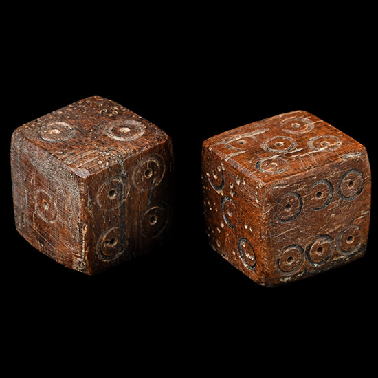 Roman Bone Gaming Dice Pair