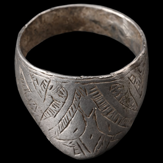Medieval Silver Archers Thumb Ring