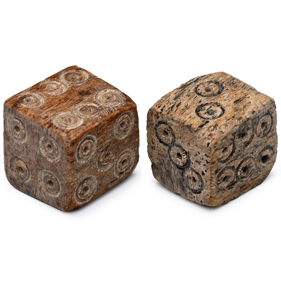 Roman Bone Gaming Dice Pair