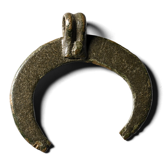 Roman Bronze Lunar Pendant