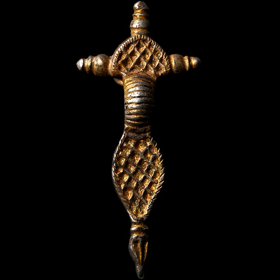 Frankish Silver-Gilt Radiate-Headed Bow Brooch