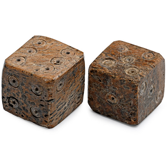 Roman Bone Gaming Dice Pair