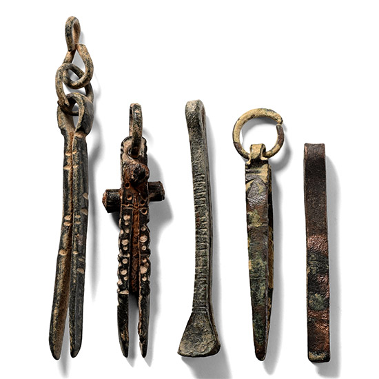 Late Roman Bronze Decorated Tweezer Collection