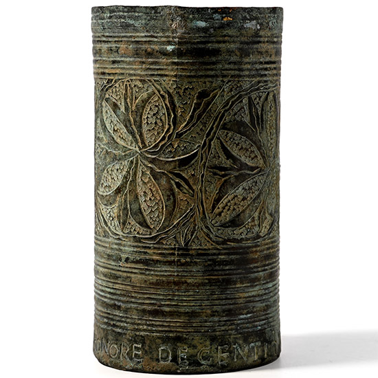 Dark Ages Bronze Decorated Pyxis