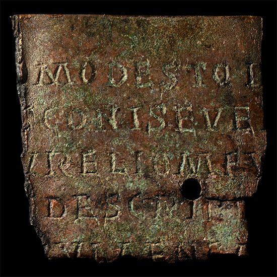 Roman Bronze Diploma Fragment.
