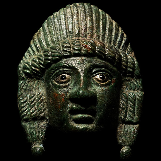 Roman Bronze Theatrical Mask Mount