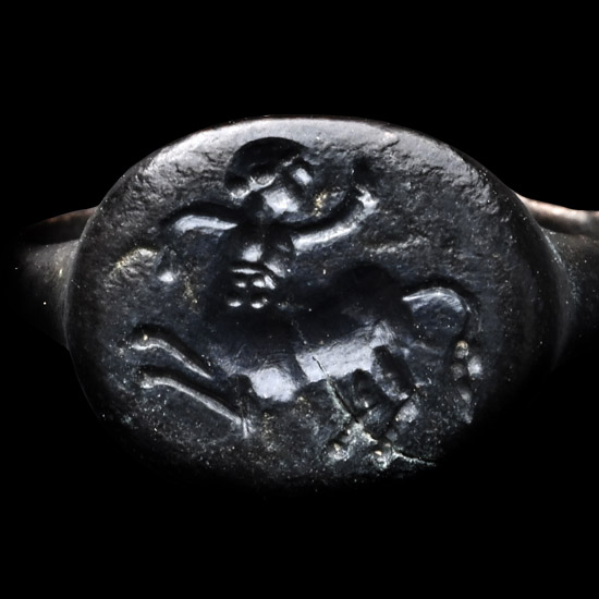 Greek Bronze Ring with Centaur
