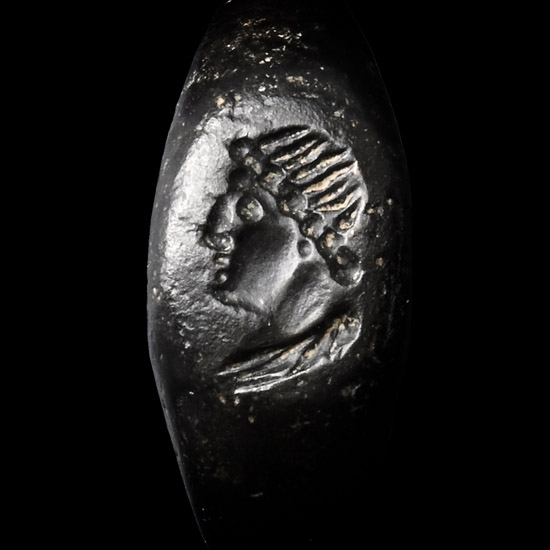 Roman Bronze Ring with Bust