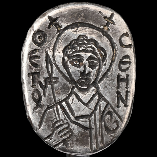 Post Byzantine Silver Ring with Saint Demetrios