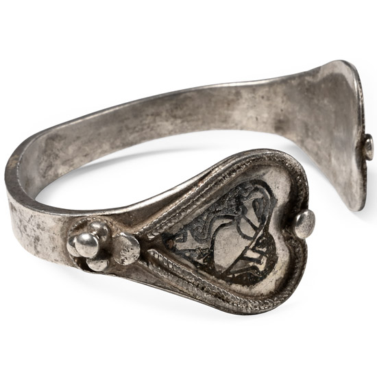 Medieval Silver Bracelet with Birds