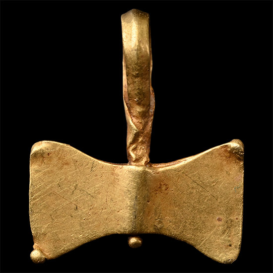 Migration Period Gold Double Axehead Pendant