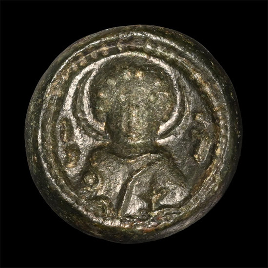 Byzantine Bronze Seal with Saint