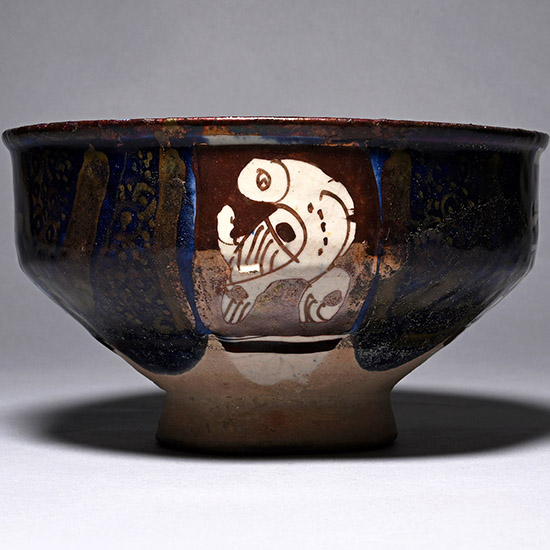 Western Asiatic Cobalt-Blue Footed Ceramic Bowl