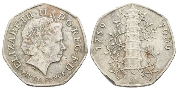 Great Britain. Windsor, Elizabeth II CU-NI 50 Pence.