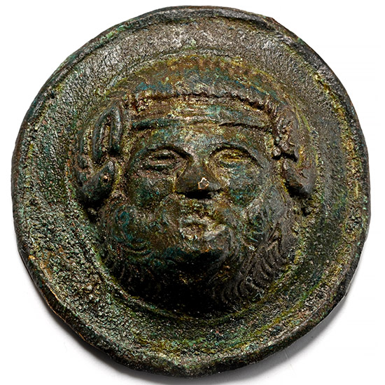 Roman Bronze Mount with Satyr Face