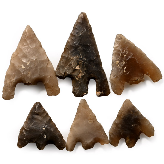 Farnham Stone Age Knapped Flint Arrowhead Collection