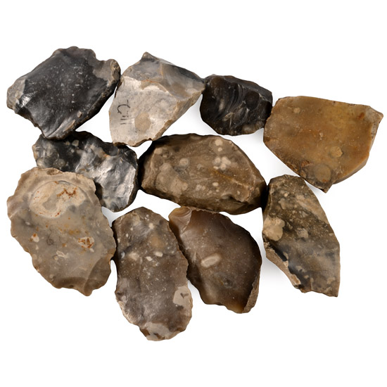Farnham Stone Age Knapped Flint Scraper Collection