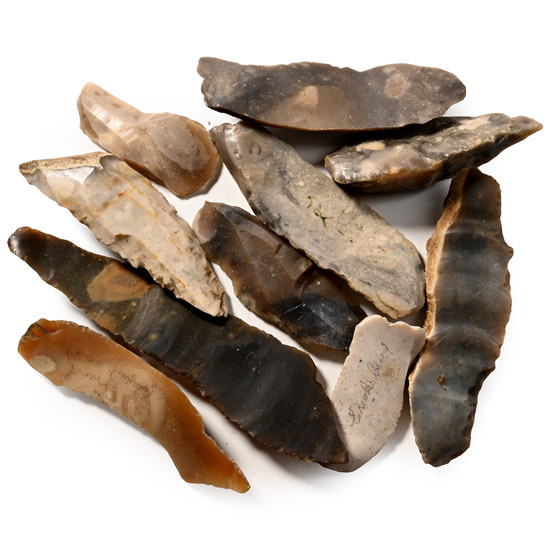 Farnham Stone Age Kapped Flint Knife Blade Collection