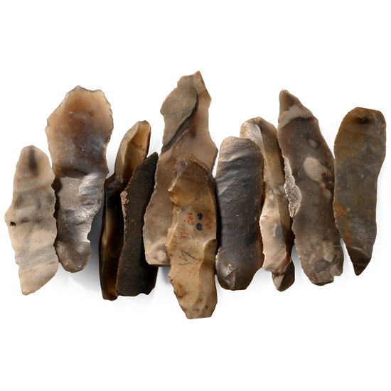 Farnham Stone Age Knapped Flint Knife Blade Collection