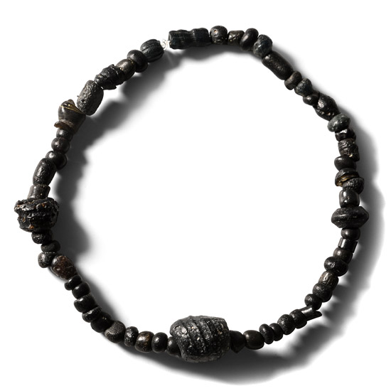 Roman Black Glass Bead Bracelet