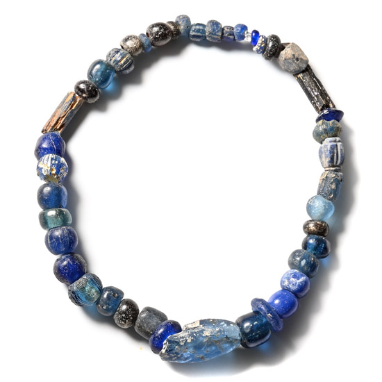 Roman Dark Blue Glass Bead Bracelet