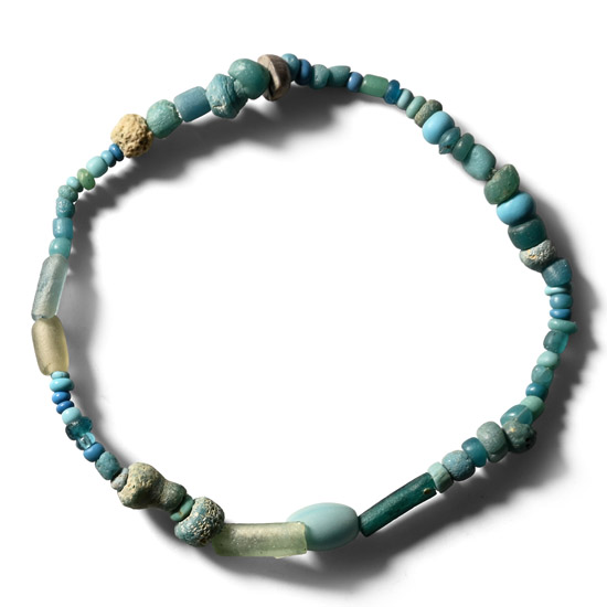 Roman Pale Blue Glass Bead Bracelet