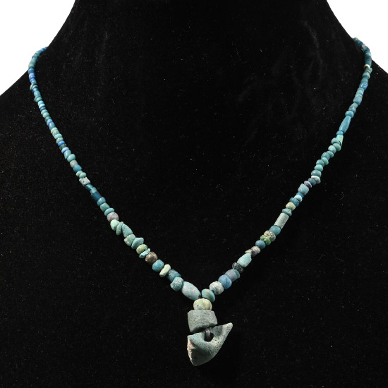 Roman Pale Blue Glass and Other Bead Necklace String