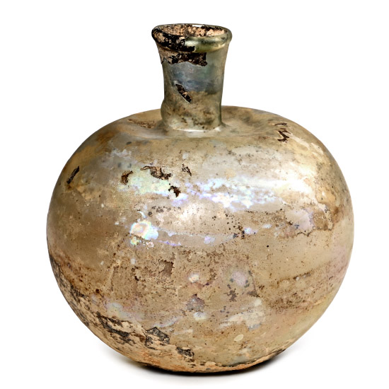 Roman Iridescent Glass Flask