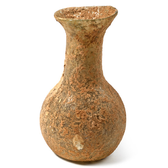 Roman Glass Flask with Flared Neck