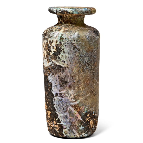 Roman Iridescent Glass Storage Vessel