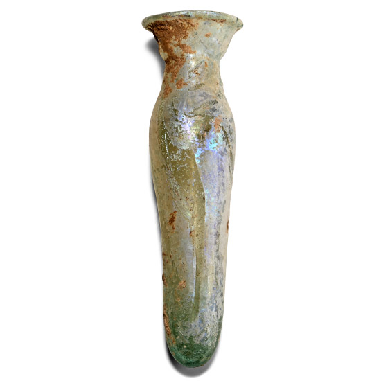 Roman Iridescent Glass Balsamarium