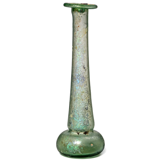 Roman Iridescent Glass Candlestick Toilet Bottle