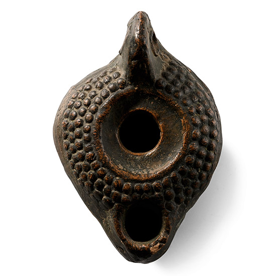 Roman Terracotta Oil Lamp with Bobbles