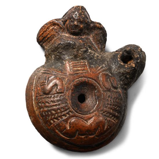Romano-Egyptian Terracotta Oil Lamp with Eros