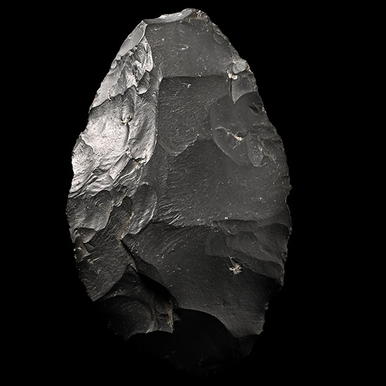 Stone Age Knapped Black Stone Axe