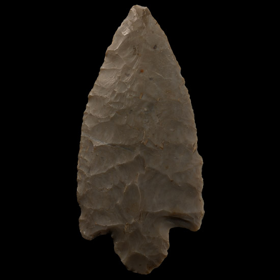 North American Indian Knapped Grey Chert Ceremonial Spear Point