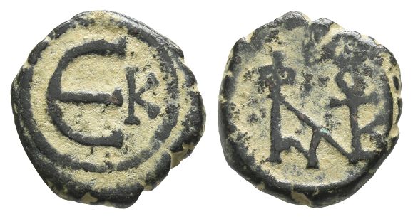 Justin II, with Sophia AE Pentanummium or 5 Nummi.