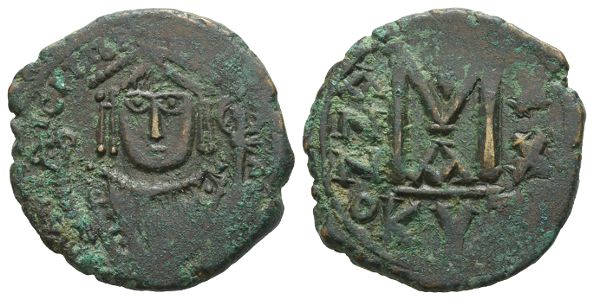 Maurice Tiberius AE 40 Nummi or Follis.