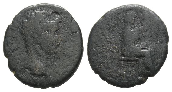 Tiberius for Drusus Minor AE As of Corinth, Corinthia.