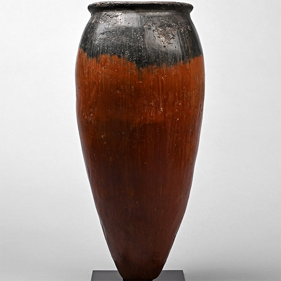 Very Tall Egyptian Black-Topped Vase