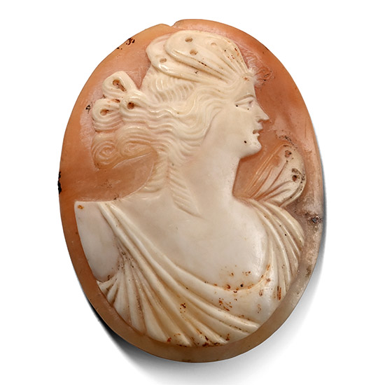 Post Classical Shell Cameo of a Lady