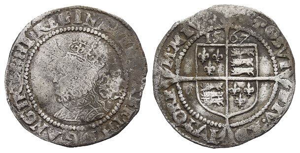 England. Tudor, Elizabeth I AR Sixpence.
