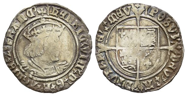 England. Tudor, Henry VIII AR Groat.