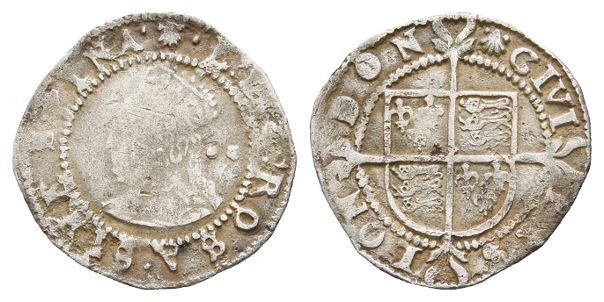 England. Tudor, Elizabeth I AR Halfgroat.