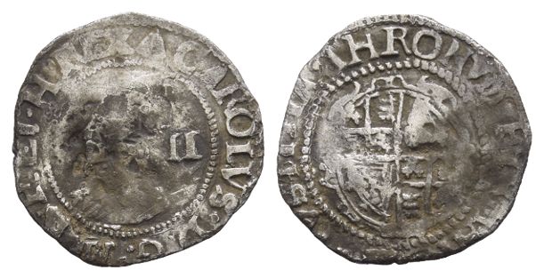 England. Stuart, Charles I AR Halfgroat.
