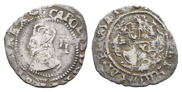 England. Stuart, Charles I AR Halfgroat.