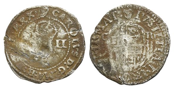 England. Stuart, Charles I AR Halfgroat.
