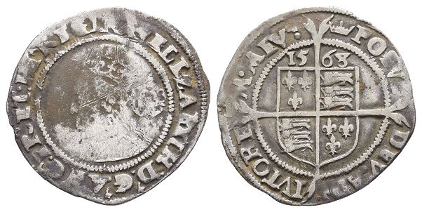England. Tudor, Elizabeth I AR Sixpence.