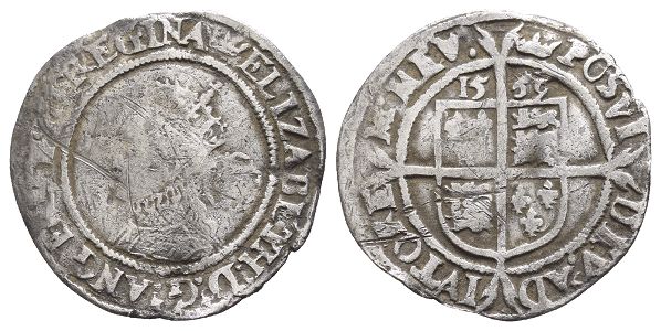 England. Tudor, Elizabeth I AR Sixpence.