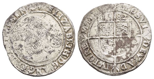 England. Tudor, Elizabeth I AR Sixpence.